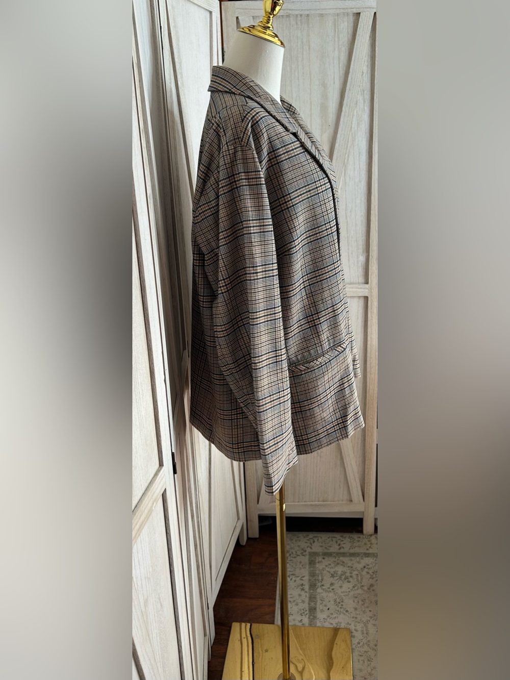 J. Jill Oversized Mendocino Plaid Blazer Autumn Layering Sz XL Lite Academia - Picture 6 of 13